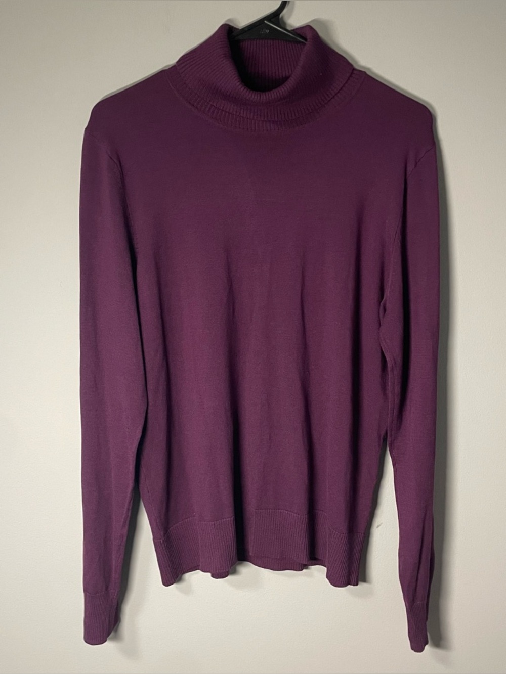 August Silk Royal Purple Turtleneck Sweater Women’s XL Lightweight Timeless